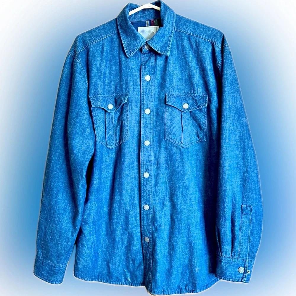 WindRiver Flannel Lined Snap Denim Shirt - Picture 1 of 6